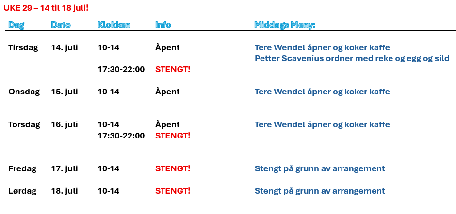 Ukens meny på Sjømann